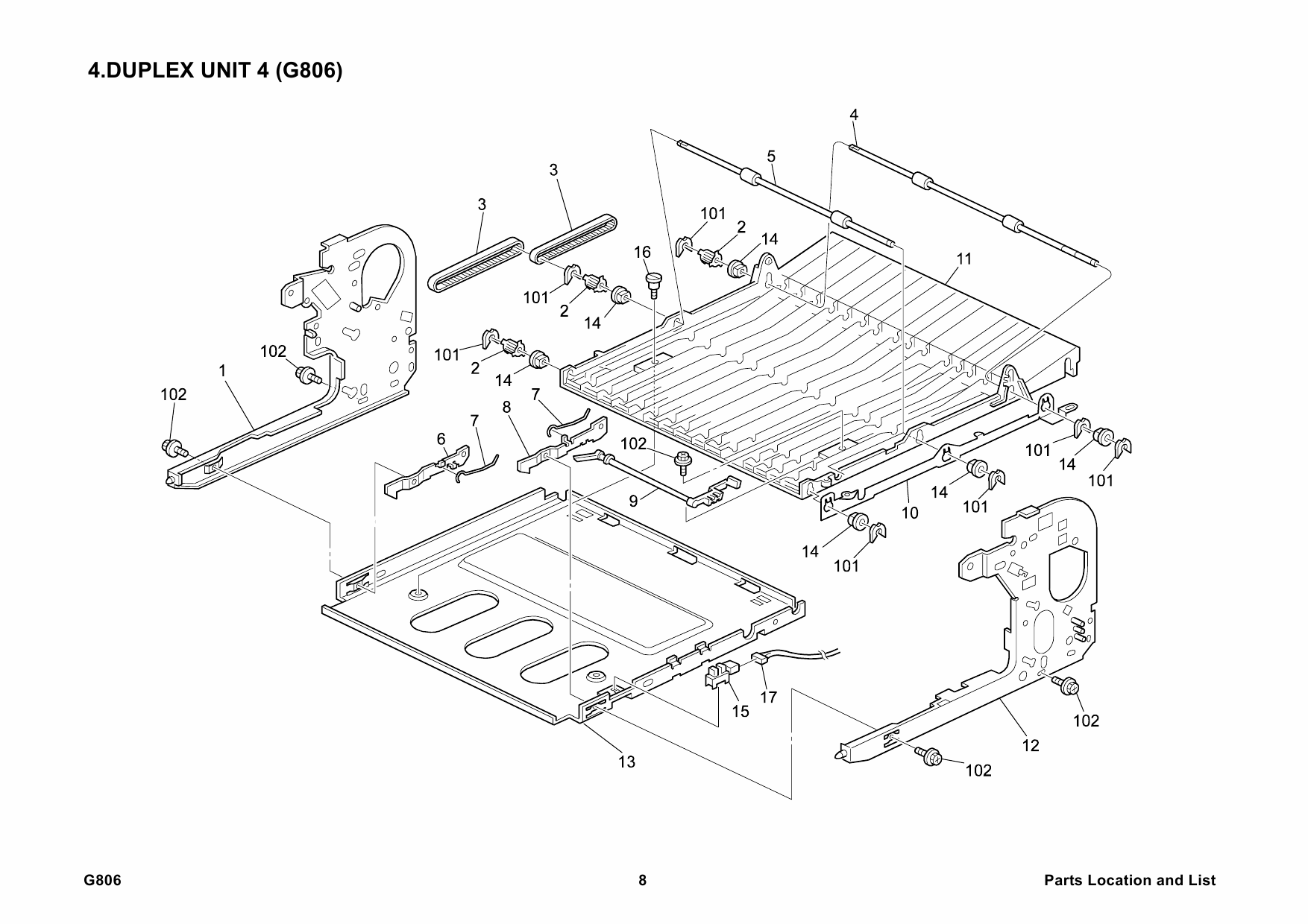 RICOH Options G806 DUPLEX-UNIT-AD-TYPE-610 Parts Catalog PDF download-5